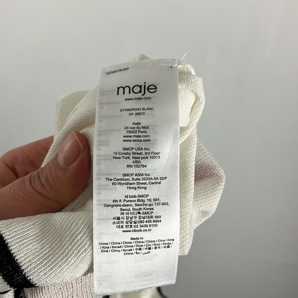 Maje Cream and Black Ruffled Coquette Girl Blouse - Picture 10 of 12